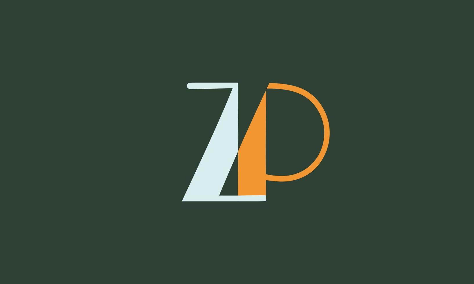 zp alfabeto letras iniciales monograma logo vector