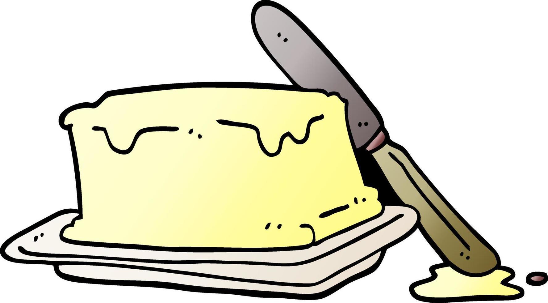 cartoon doodle butter and knife vector
