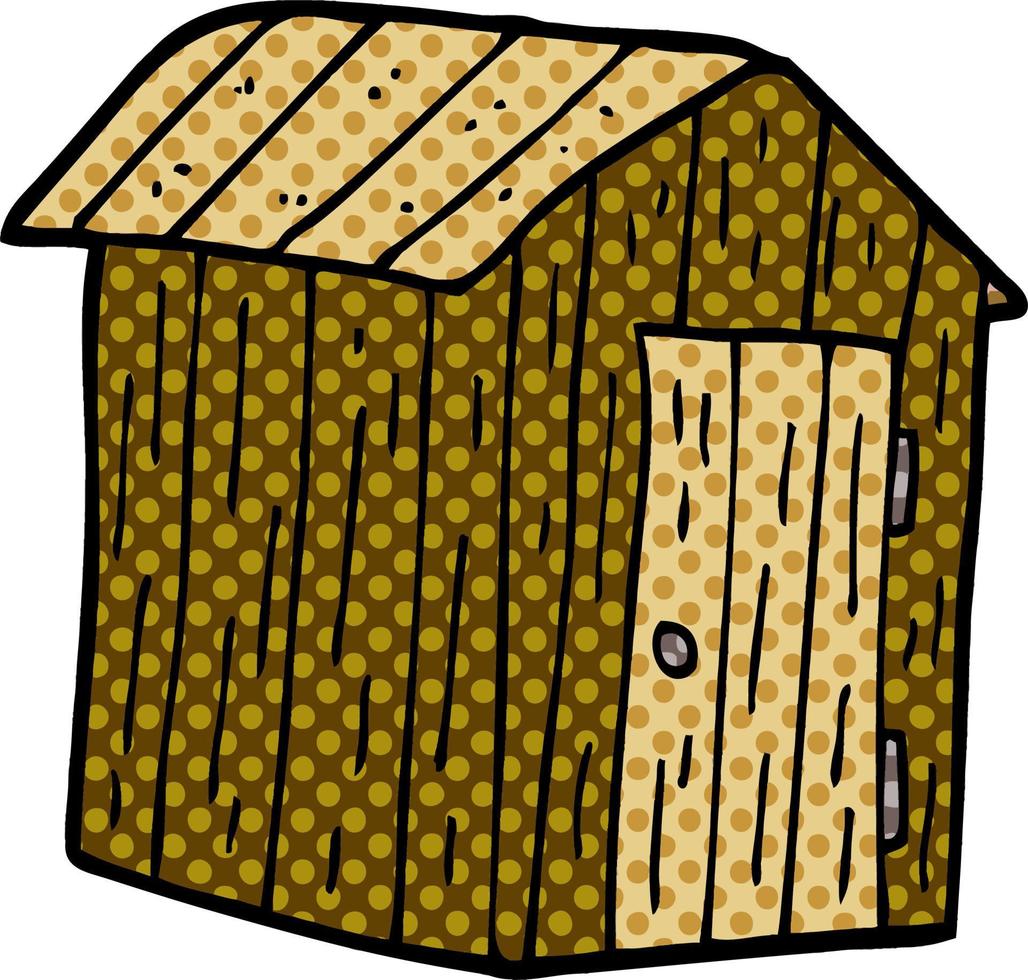cartoon doodle wood shed vector