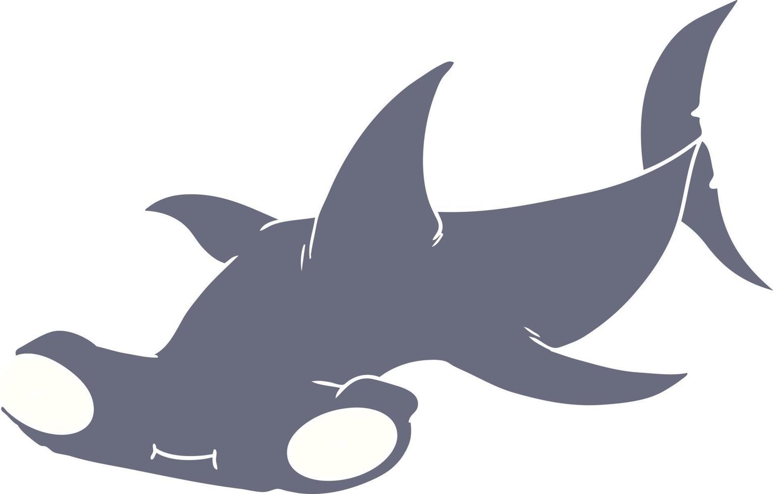 flat color style cartoon hammerhead shark vector