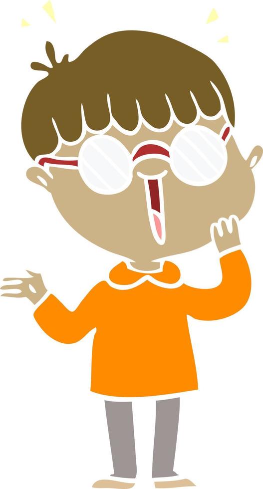 flat color style cartoon boy realizing something amazing vector