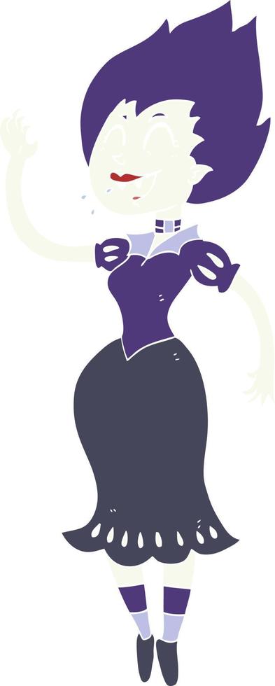 flat color illustration of a cartoon vampire girl vector