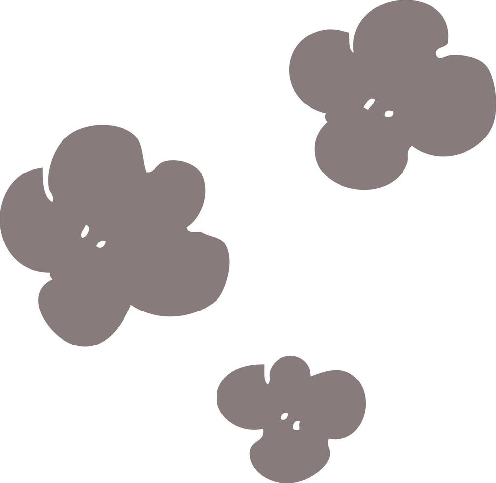 flat color illustration of a cartoon smoke cloud symbol vector
