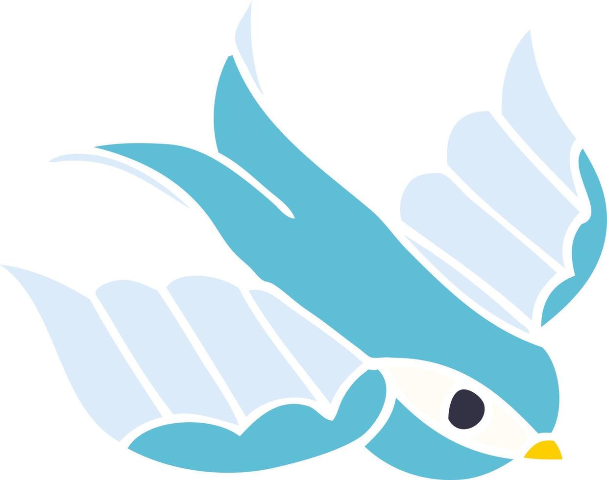 cartoon doodle swallow tattoo vector