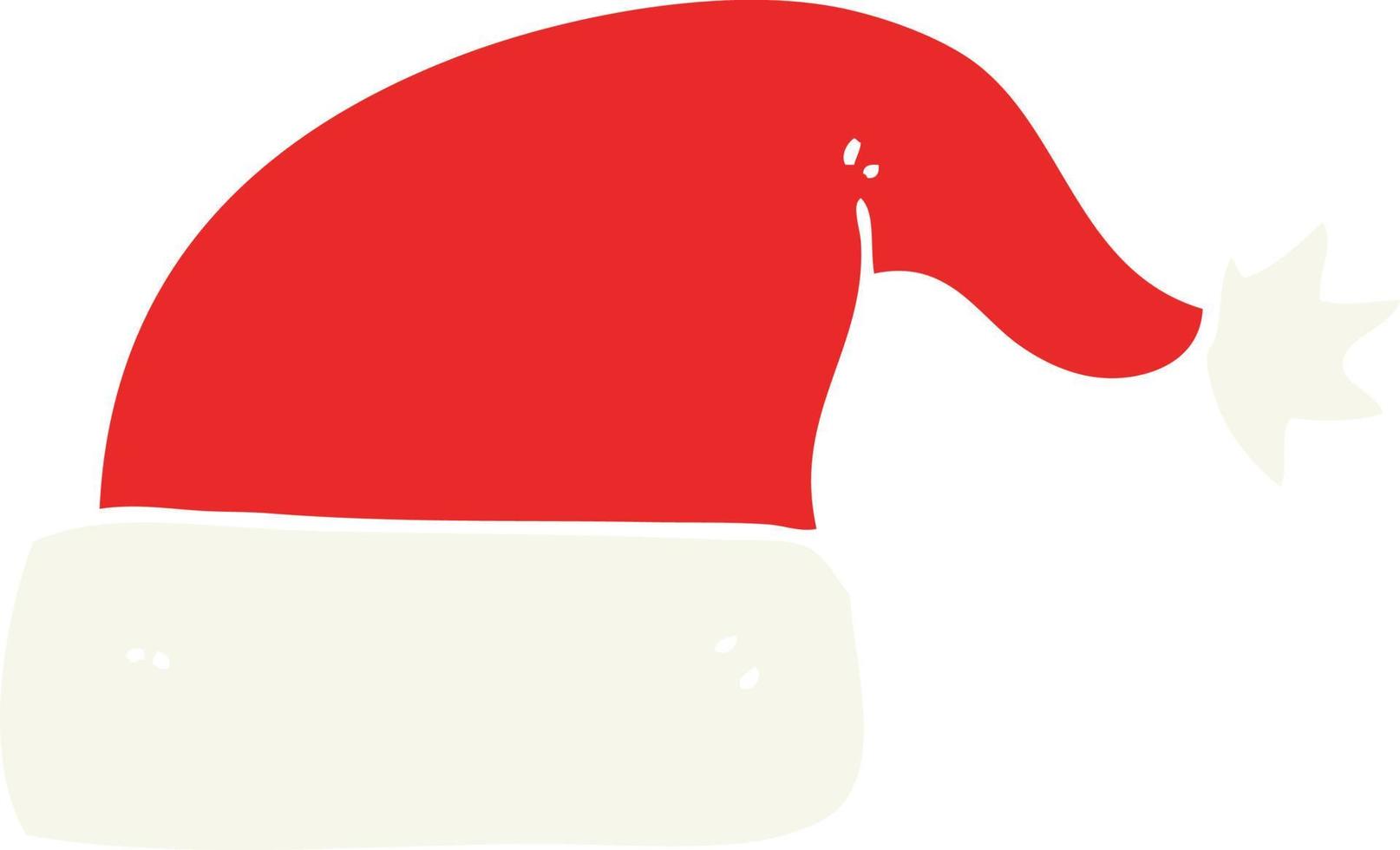 flat color illustration of a cartoon christmas hat vector