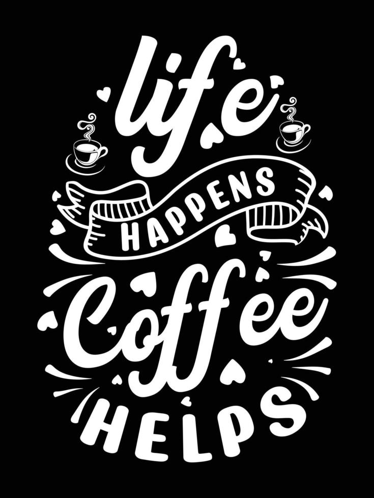 vector de diseño de camiseta de tipografía nueva creativa de café