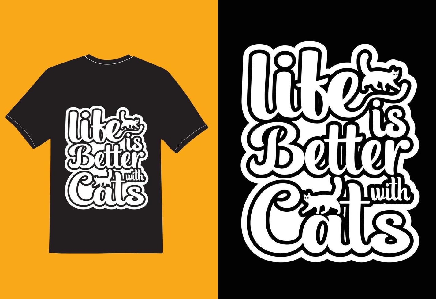 life is better with cats vector
