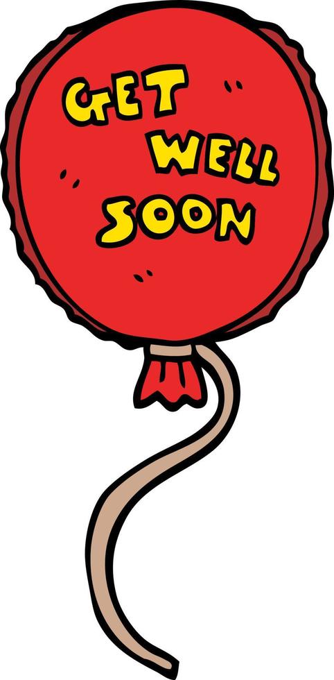 cartoon doodle get well soon balloon vector
