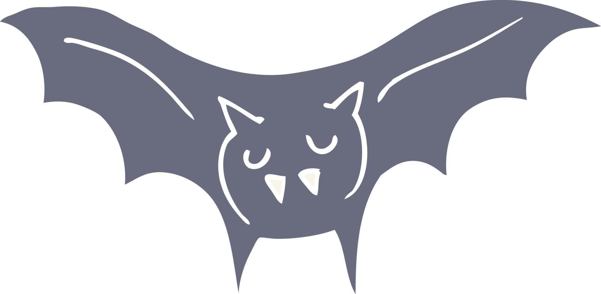 flat color style cartoon vampire bat vector