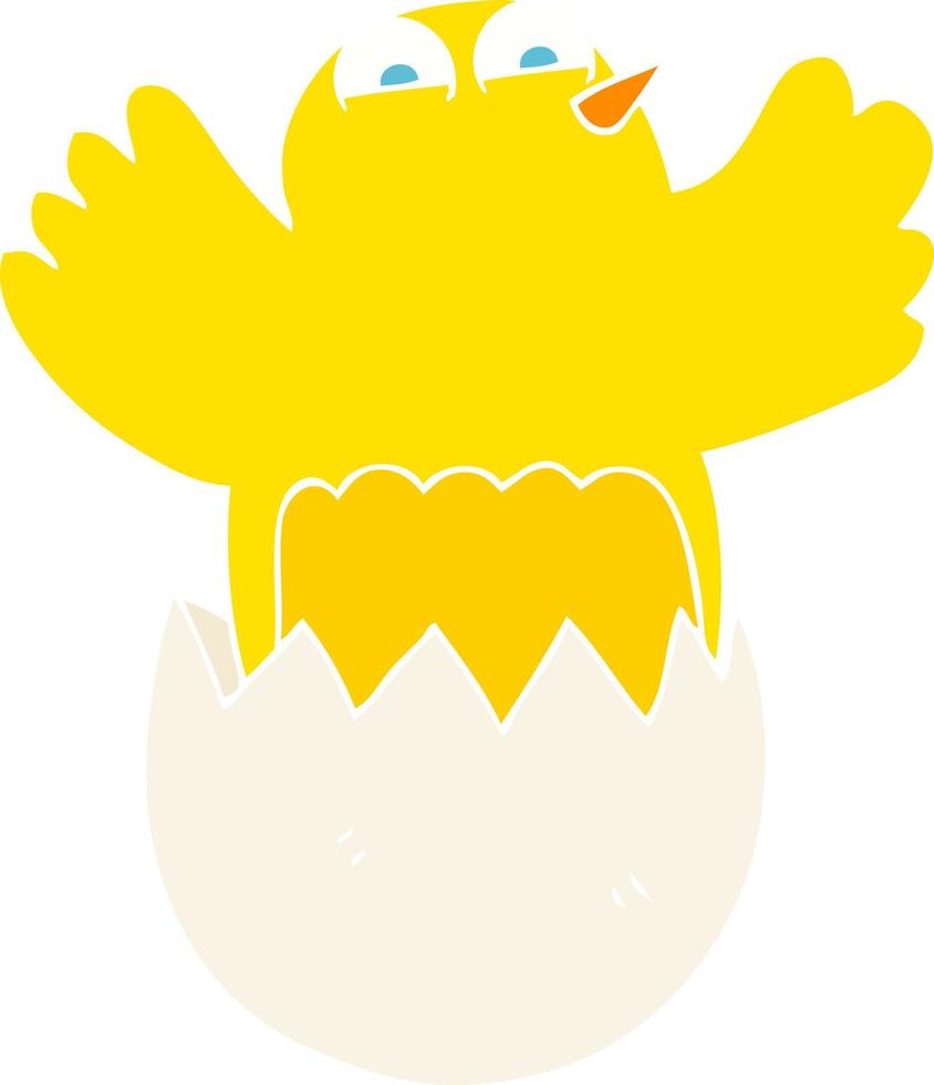 flat color illustration of a cartoon hatching egg vector