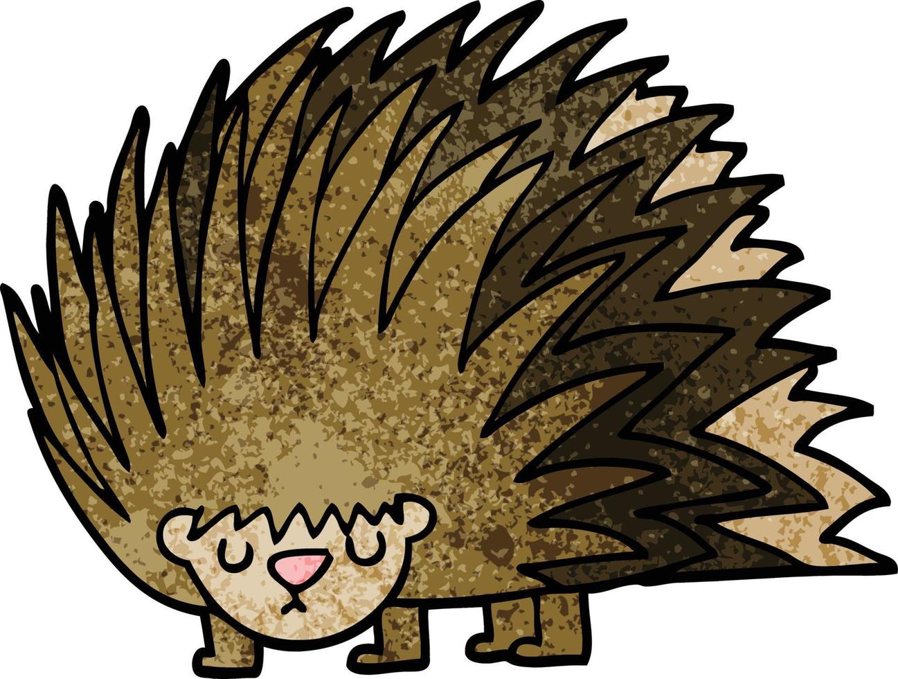 cartoon doodle spiky hedgehog vector