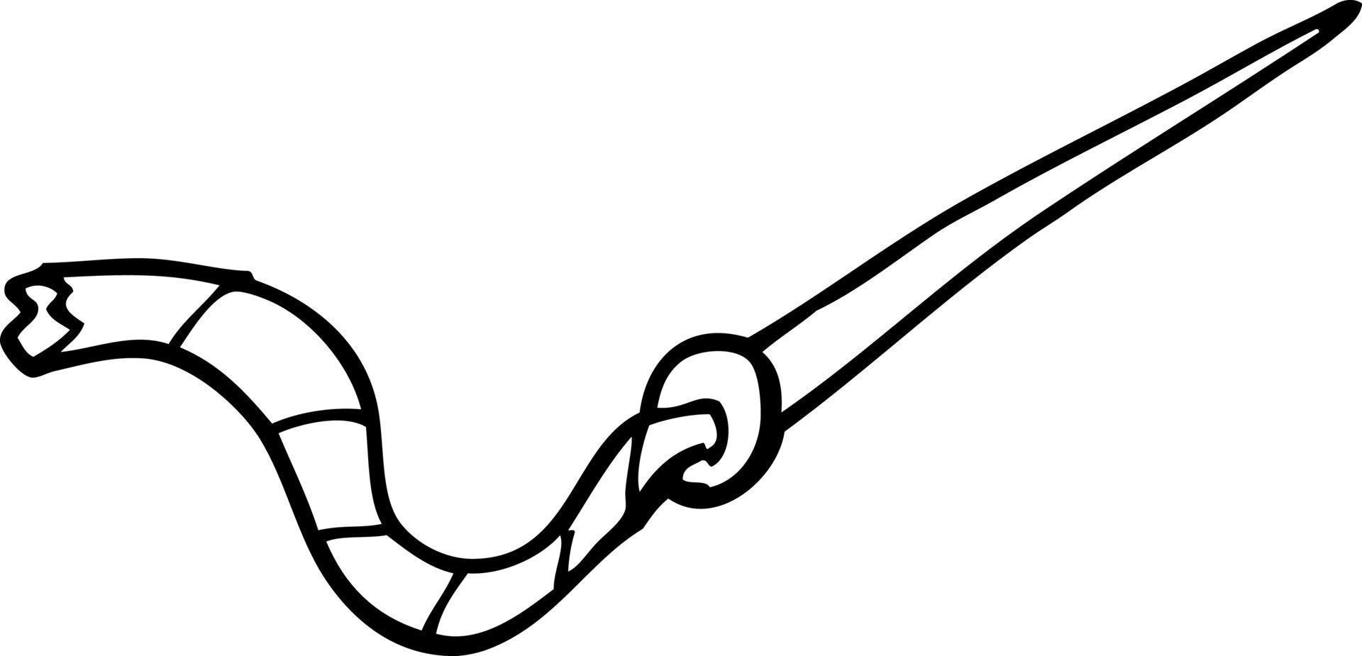line drawing cartoon needle and thread vector
