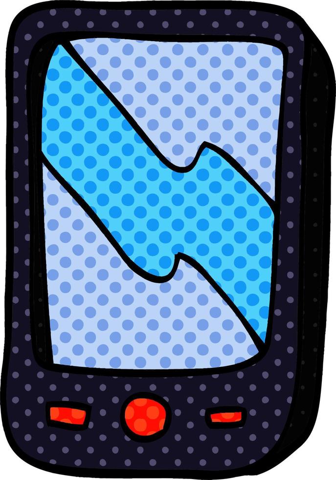 cartoon doodle mobile phone vector