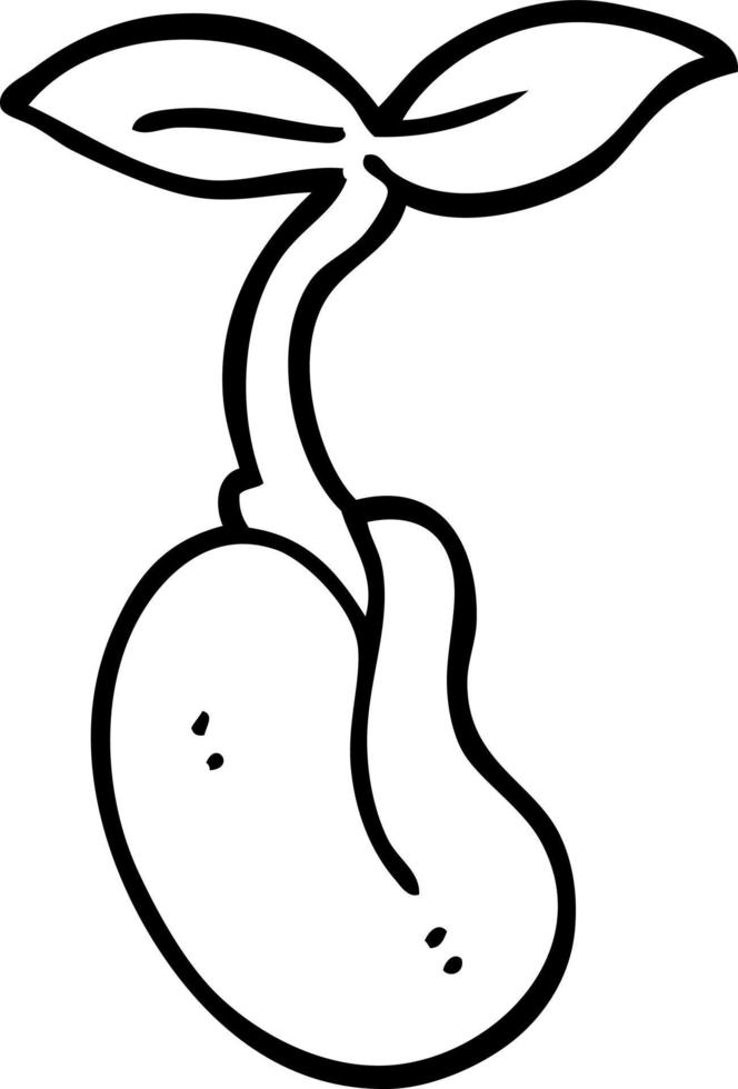 line drawing cartoon seedling vector