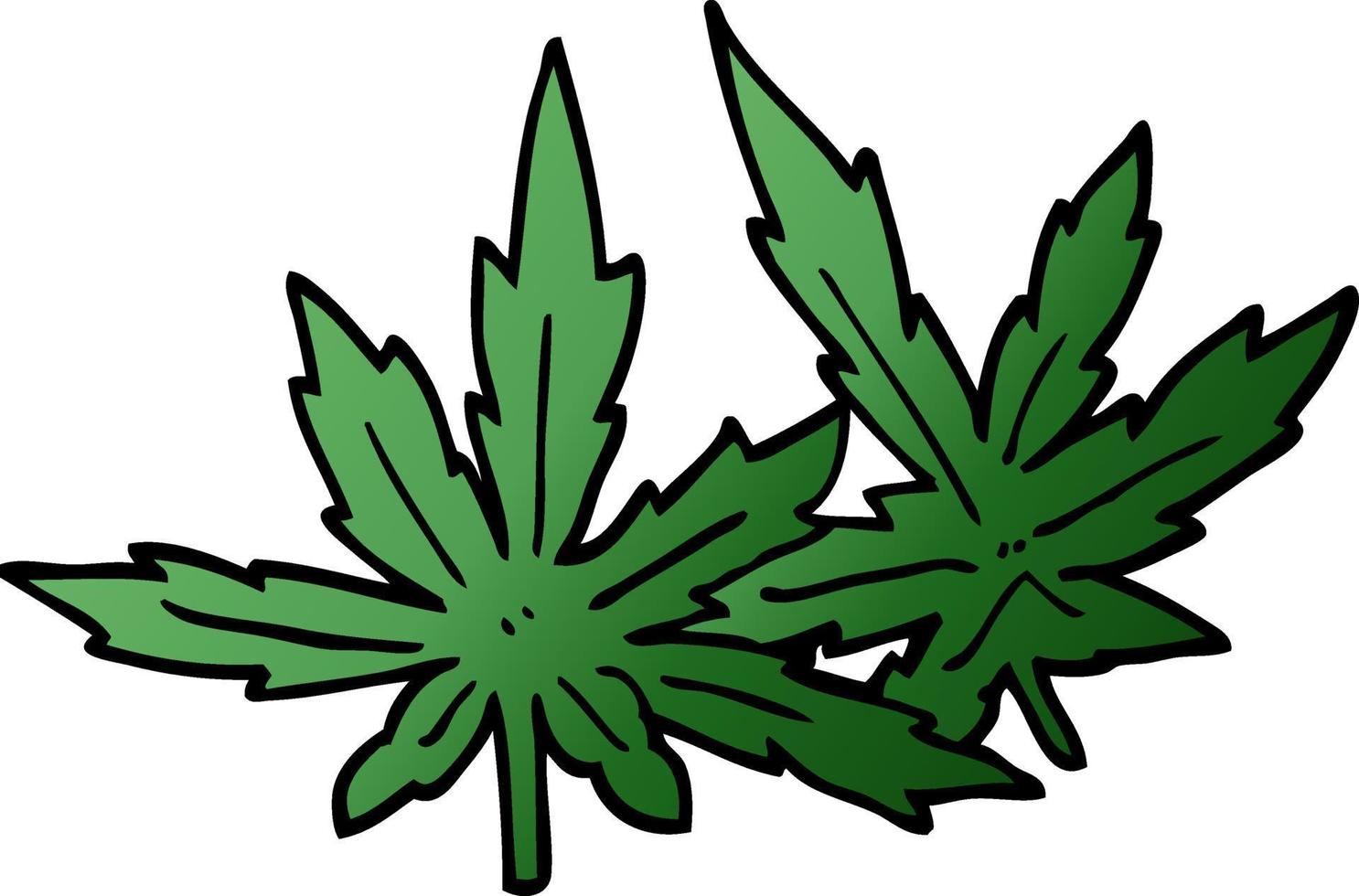 cartoon doodle marijuana leaves vector