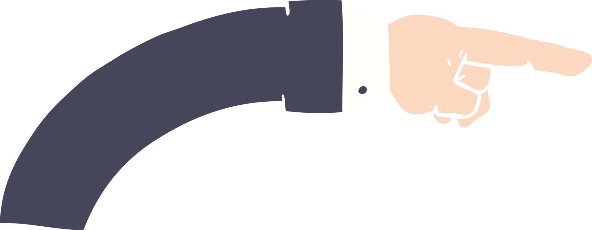 flat color style cartoon business arm pointing vector