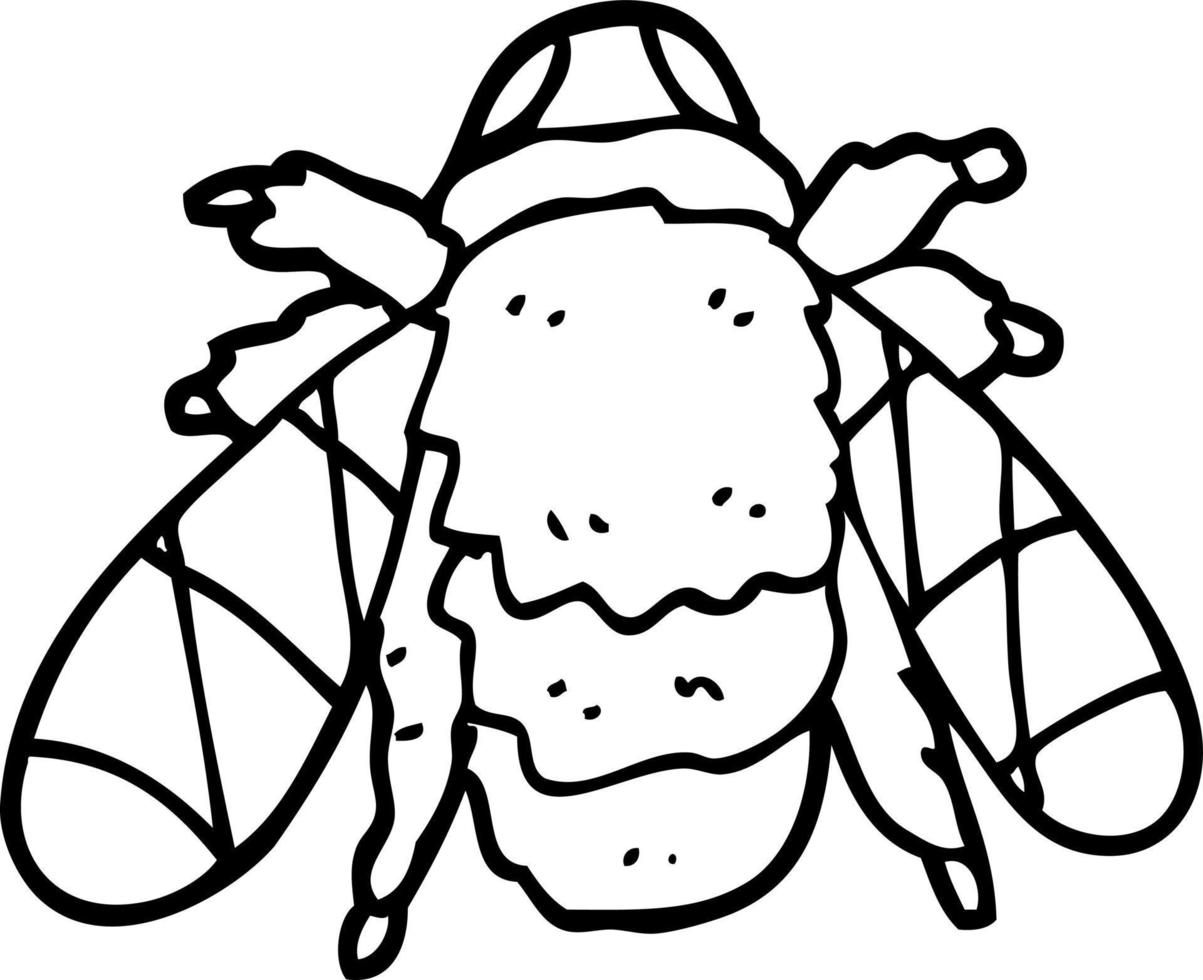 line drawing cartoon bee vector