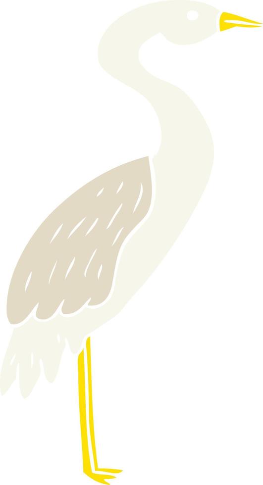 flat color style cartoon stork vector