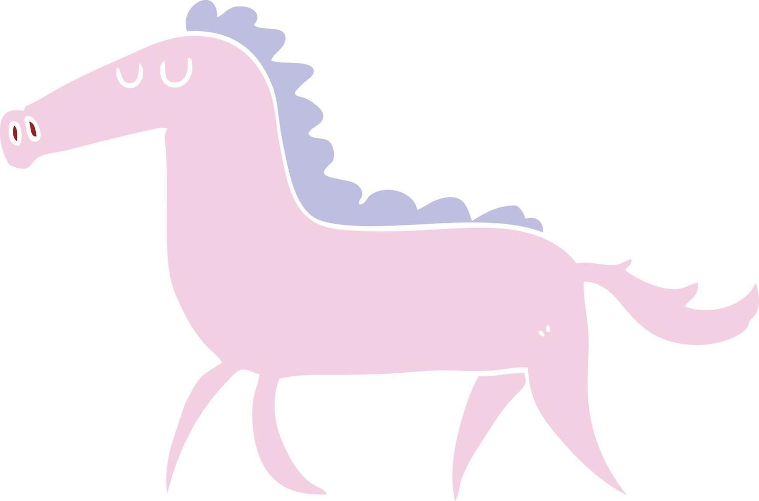 flat color style cartoon horse vector