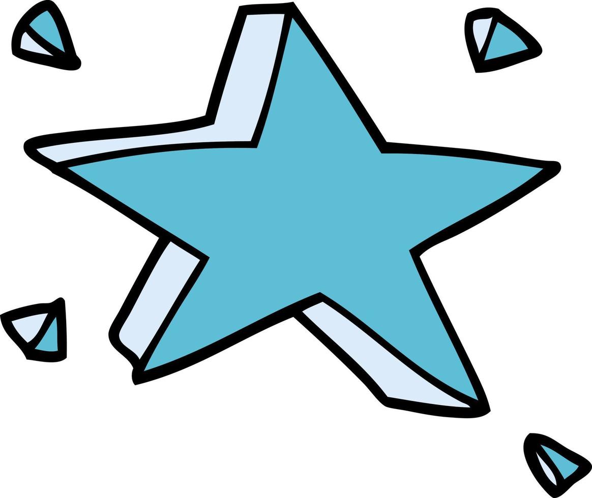 cartoon doodle star vector