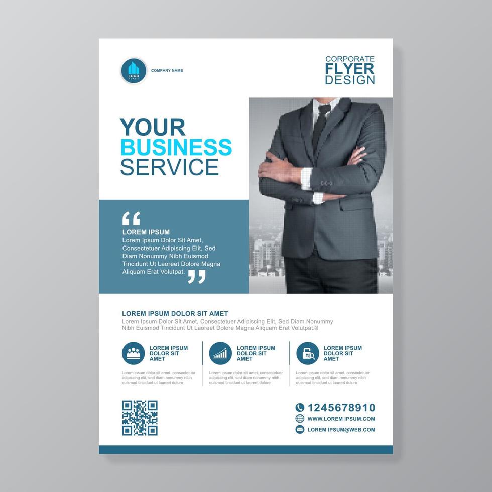 Corporate business cover a4 template and flat icons for a report and brochure design, flyer, banner, leaflets decoration for printing and presentation vector illustration