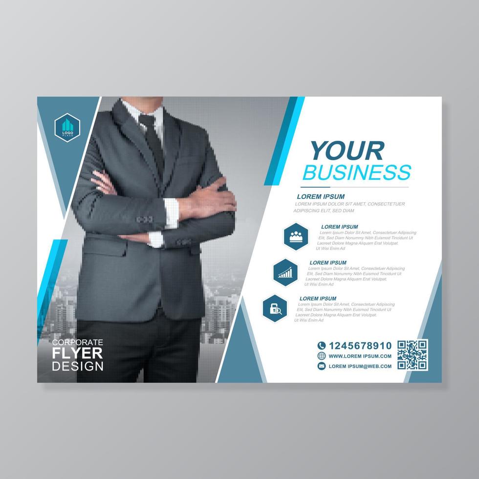 Corporate business cover a4 template and flat icons for a report and brochure design, flyer, banner, leaflets decoration for printing and presentation vector illustration