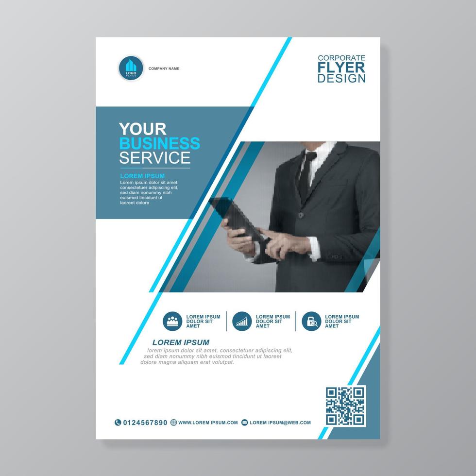 Corporate business cover a4 template and flat icons for a report and brochure design, flyer, banner, leaflets decoration for printing and presentation vector illustration