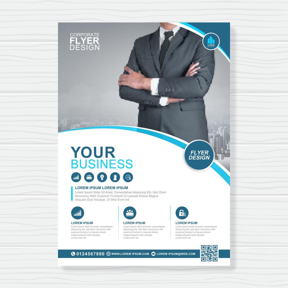 Corporate business cover a4 template and flat icons for a report and brochure design, flyer, banner, leaflets decoration for printing and presentation vector illustration