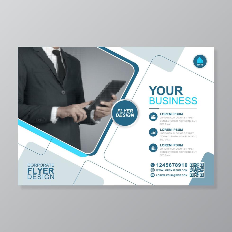 Corporate business cover a4 template and flat icons for a report and brochure design, flyer, banner, leaflets decoration for printing and presentation vector illustration