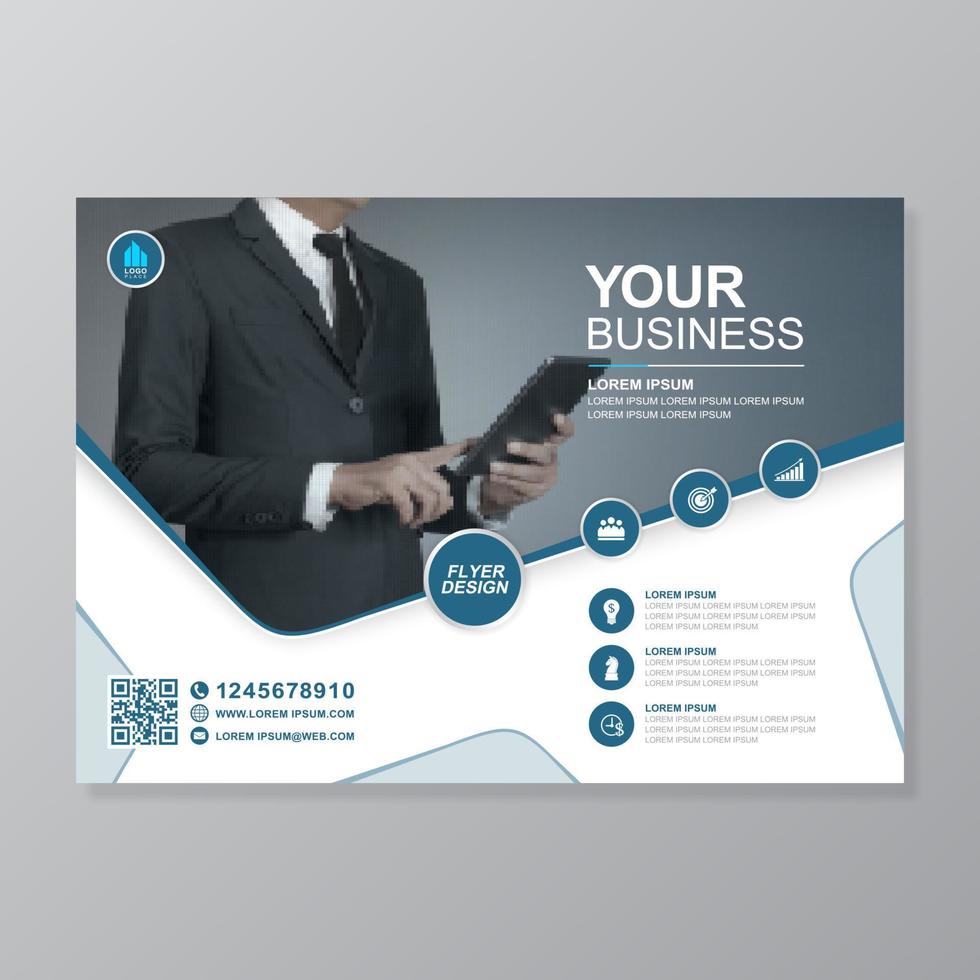 Corporate business cover a4 template and flat icons for a report and brochure design, flyer, banner, leaflets decoration for printing and presentation vector illustration