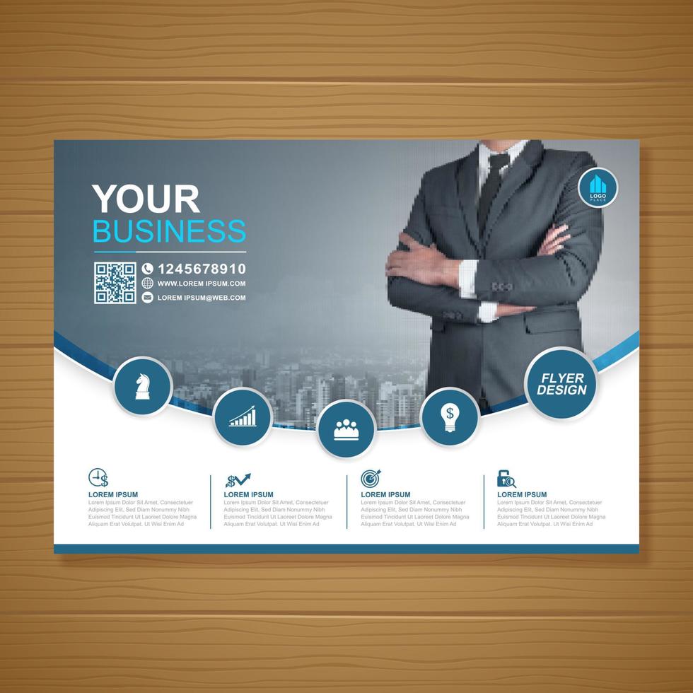 Corporate business cover a4 template and flat icons for a report and brochure design, flyer, banner, leaflets decoration for printing and presentation vector illustration