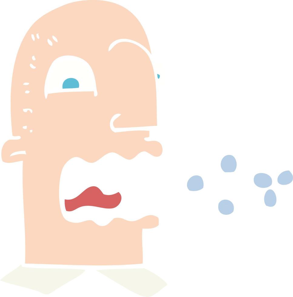 flat color illustration of a cartoon burping man vector