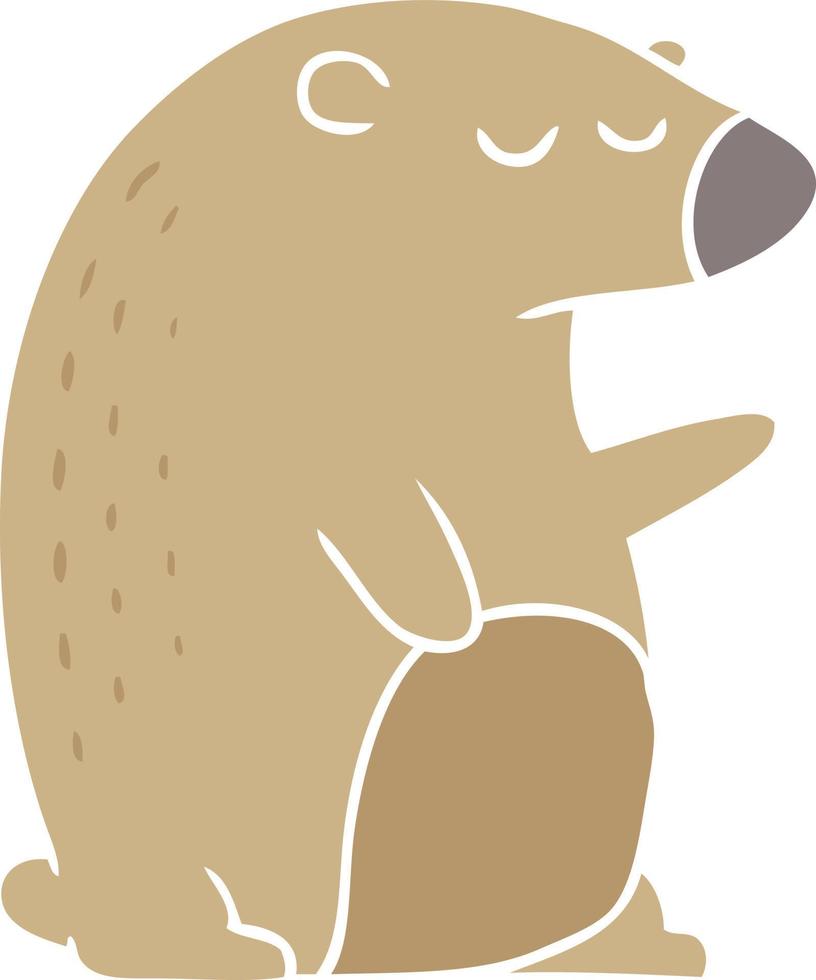 flat color style cartoon bear vector