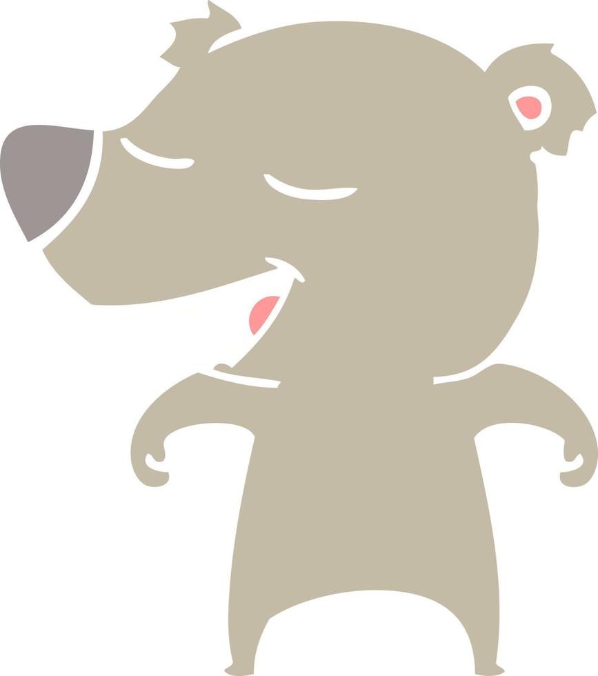 flat color style cartoon bear vector