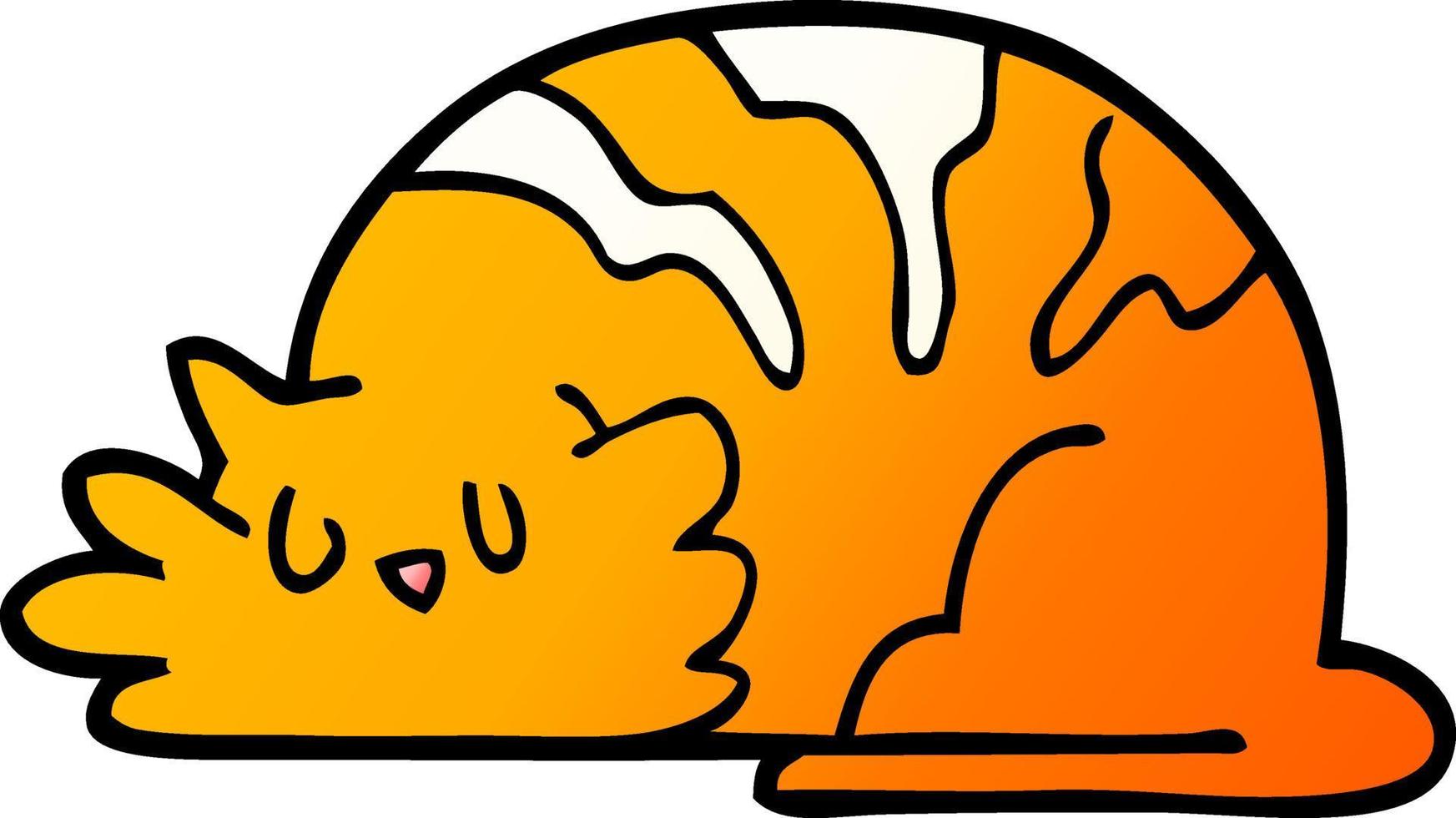 cartoon doodle sleepy cat vector