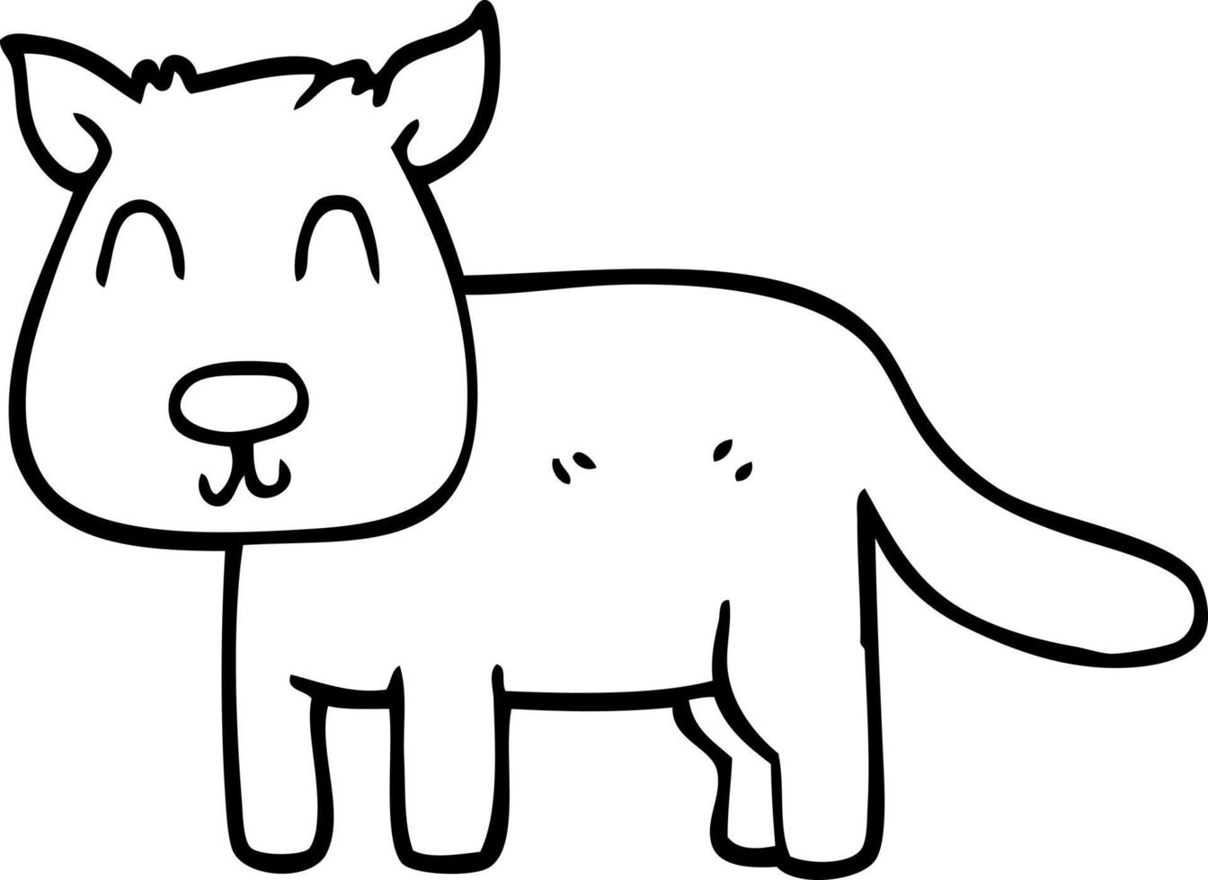 line drawing cartoon calm dog vector