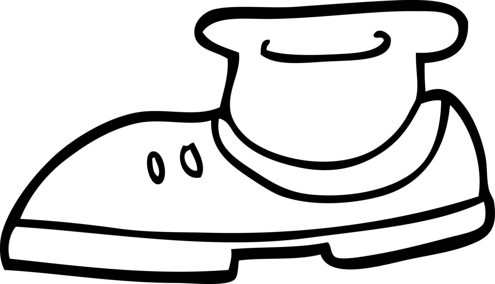 line drawing cartoon of a shoe and sock vector