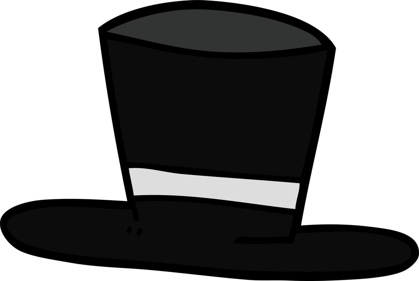 sombrero de copa de garabato de dibujos animados vector