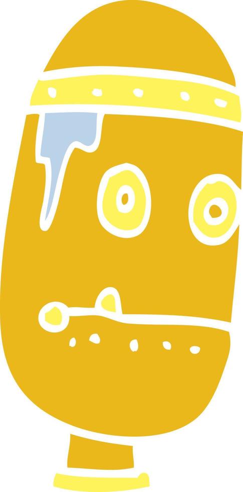 cartoon doodle retro robot head vector