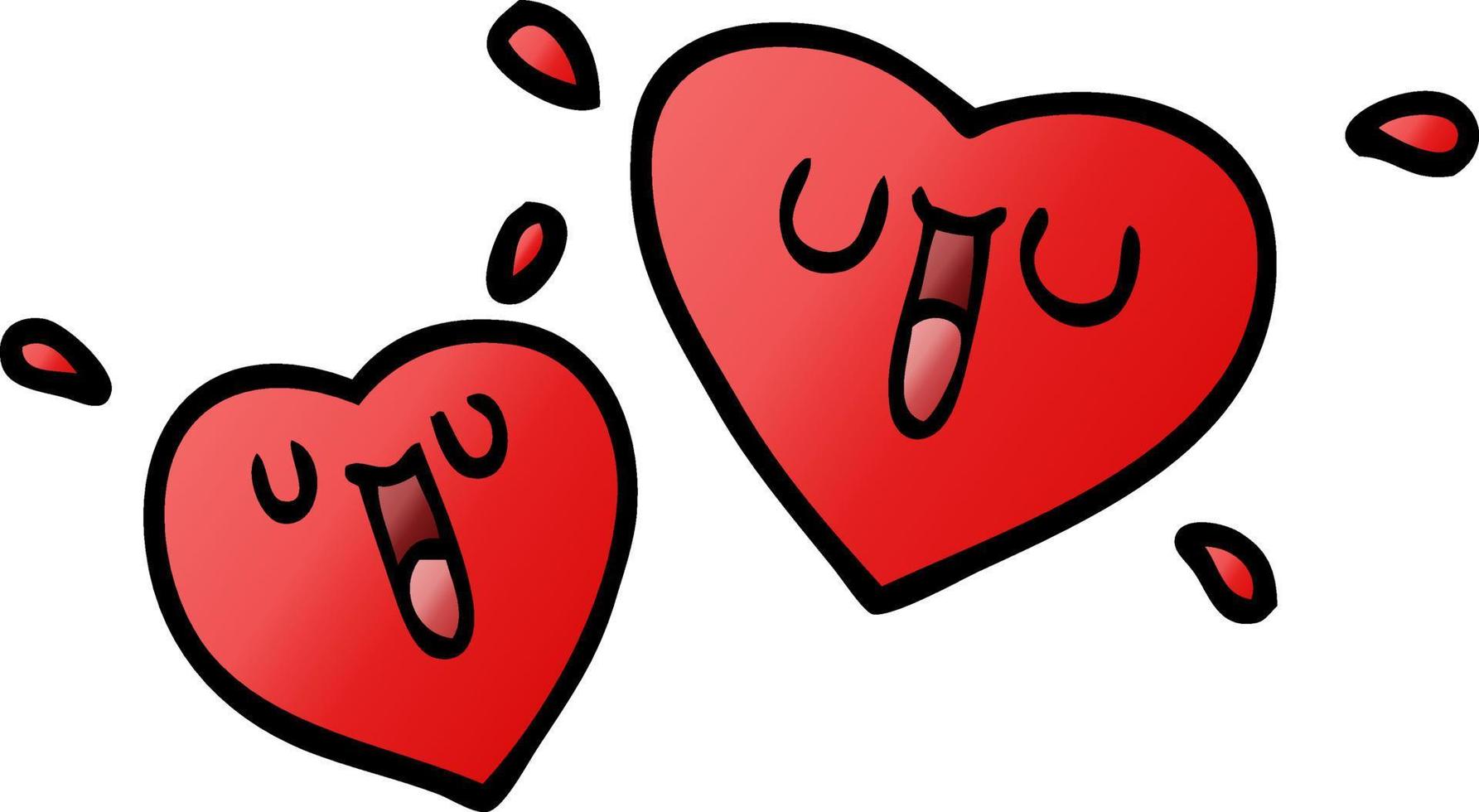 happy cartoon doodle hearts vector