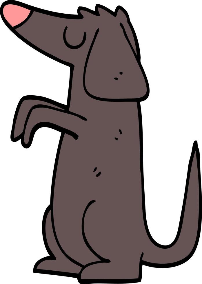 cartoon doodle well behaved dog vector