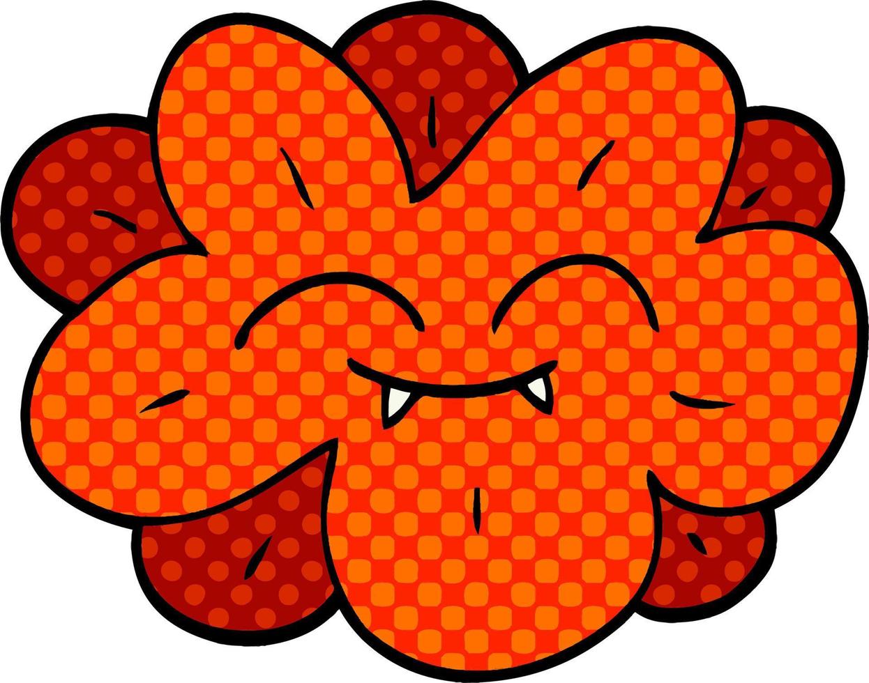 cartoon doodle flower with face vector