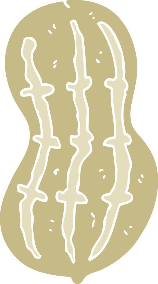 flat color illustration of a cartoon peanut vector