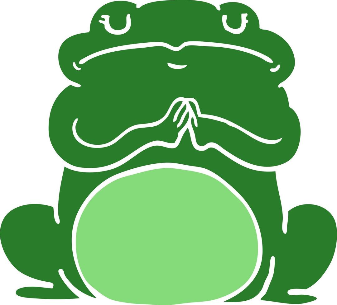 flat color style cartoon arrogant frog vector