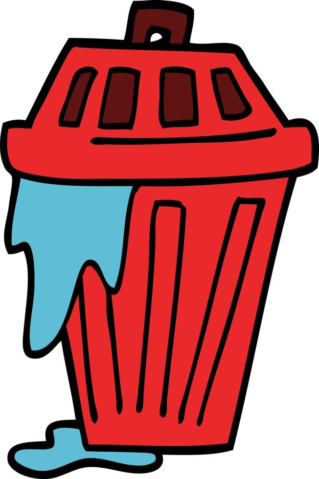 cartoon doodle waste bin vector