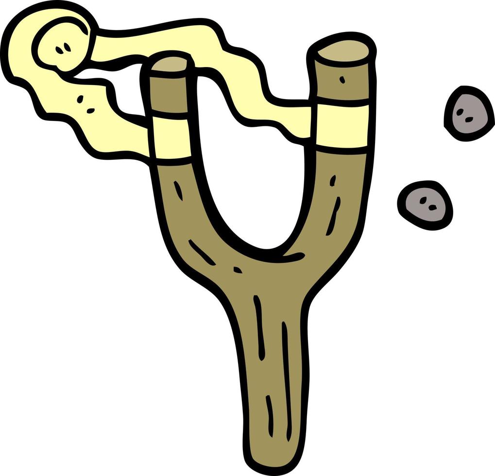 cartoon doodle catapult toy vector