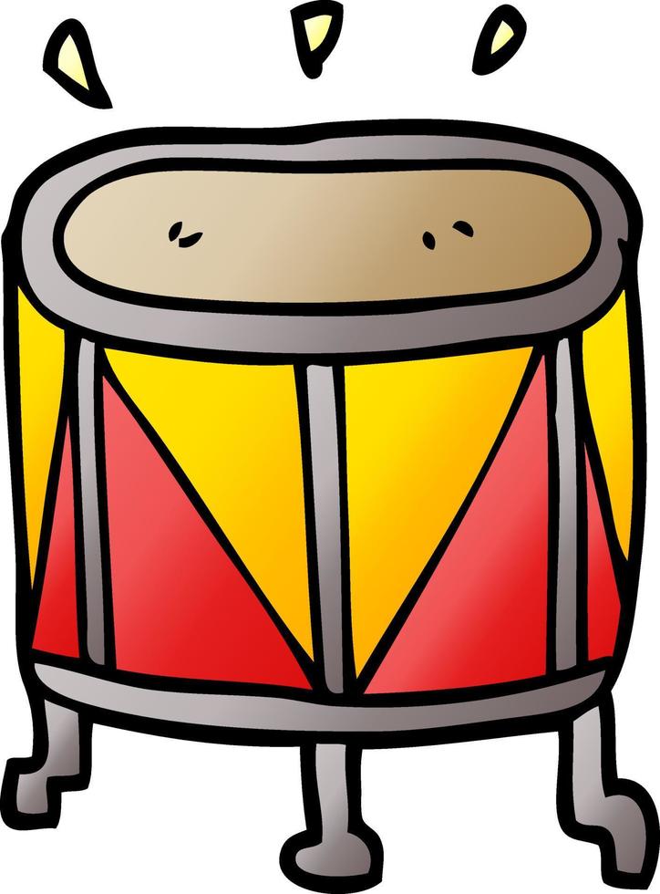 cartoon doodle drum on stand vector