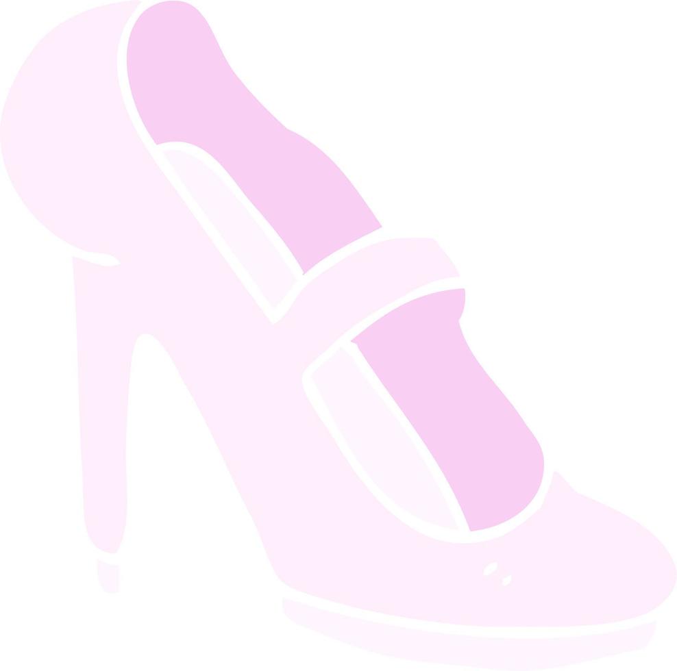 flat color illustration of a cartoon high heeled shoe vector