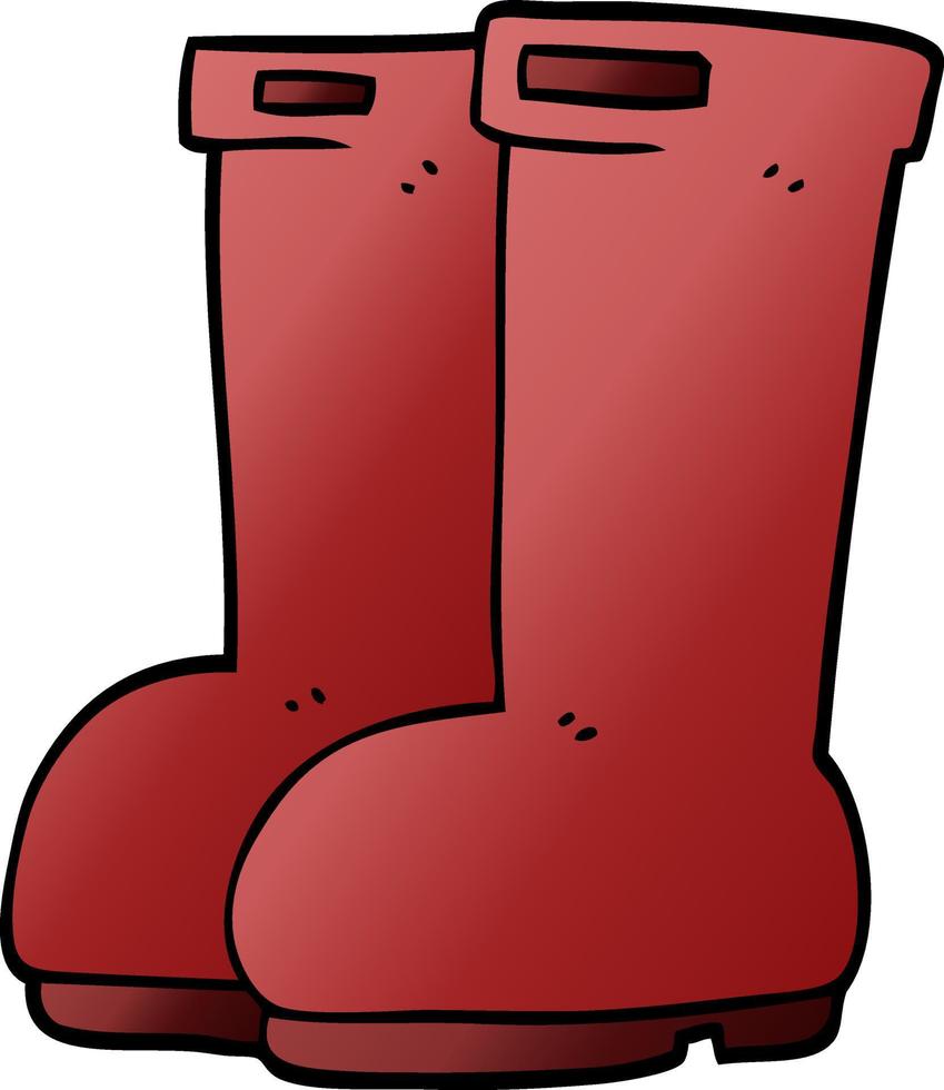 cartoon doodle red wellies vector