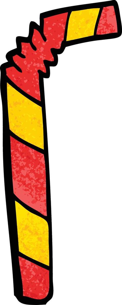 cartoon doodle striped straw vector